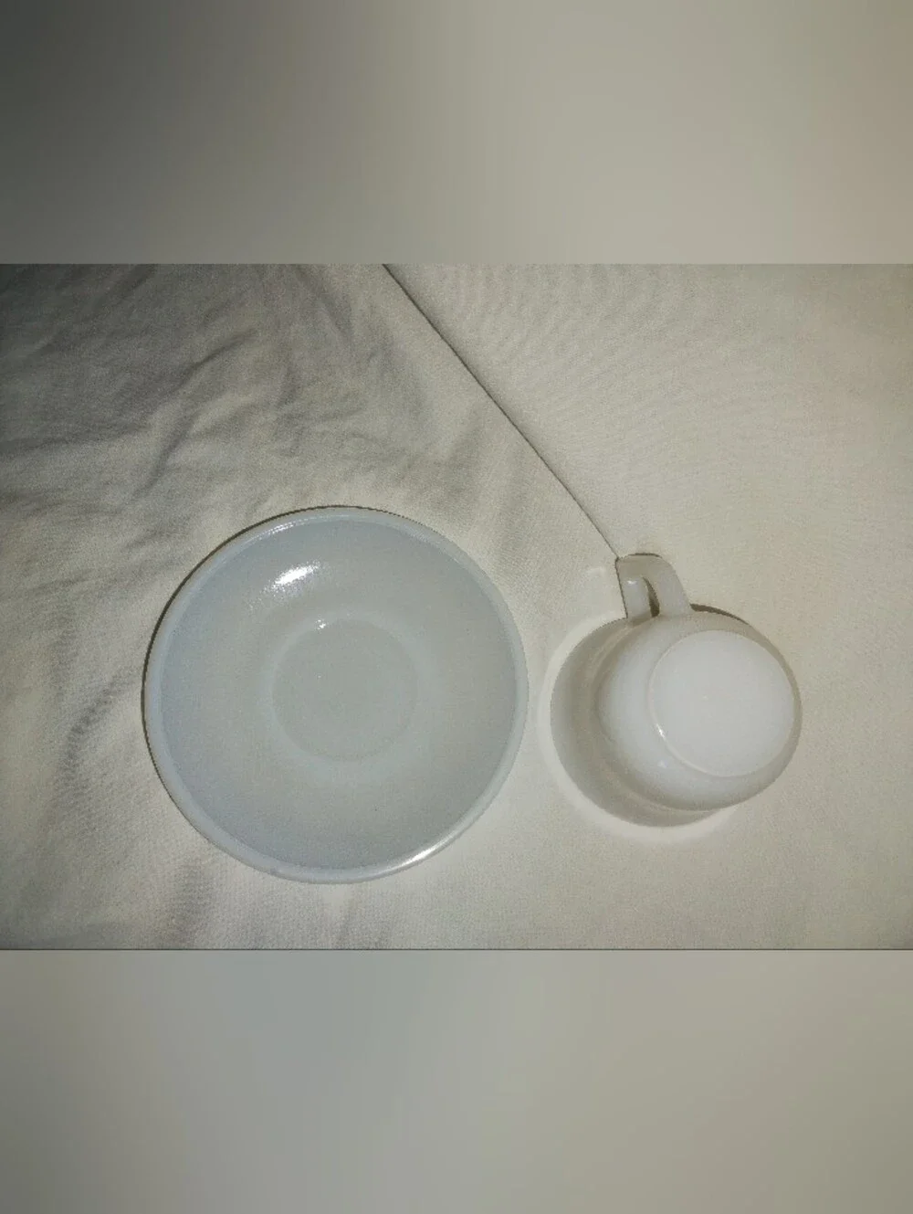 Vintage Child Milk Glass Tea Cup And Saucer